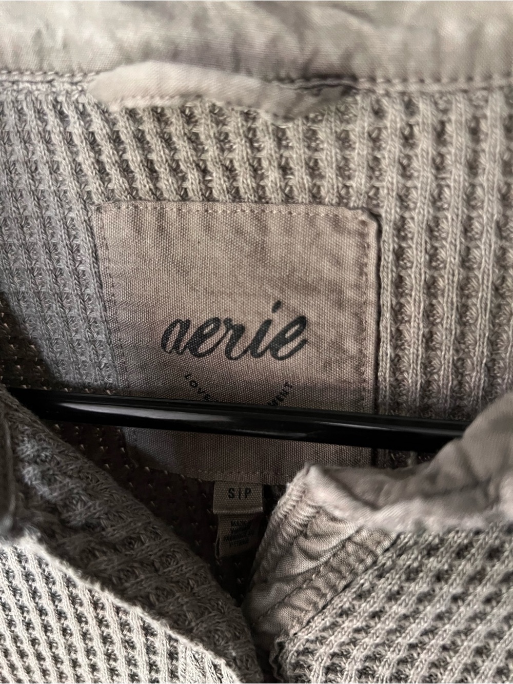 aerie Waffle-Knit Button-Up Jacket — Olive green - Picture 4 of 9